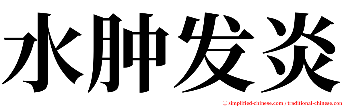 水肿发炎 serif font