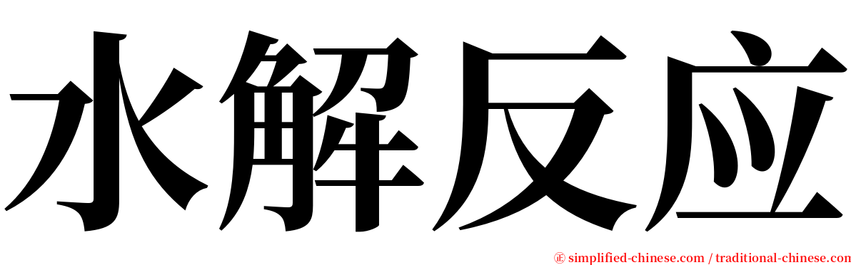 水解反应 serif font