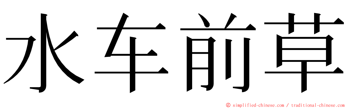 水车前草 ming font