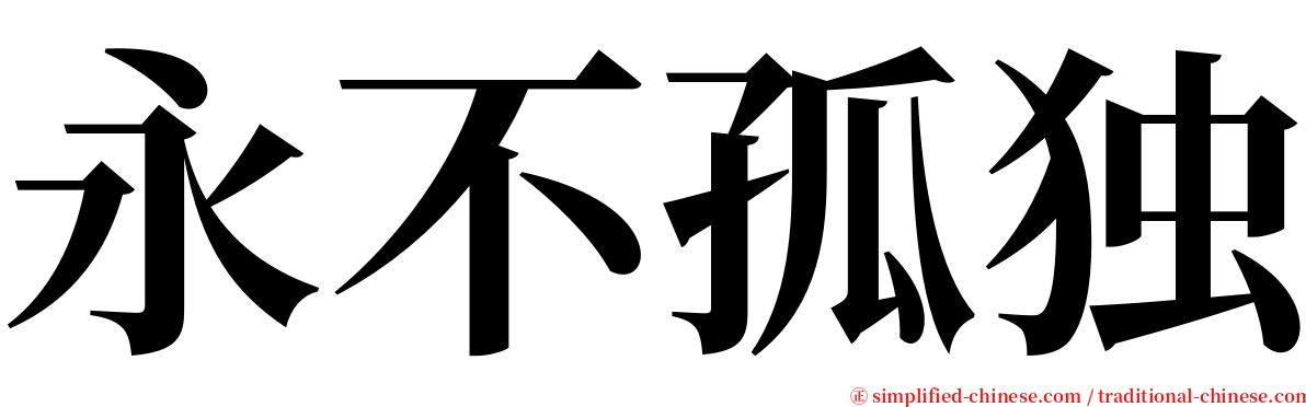 永不孤独 serif font