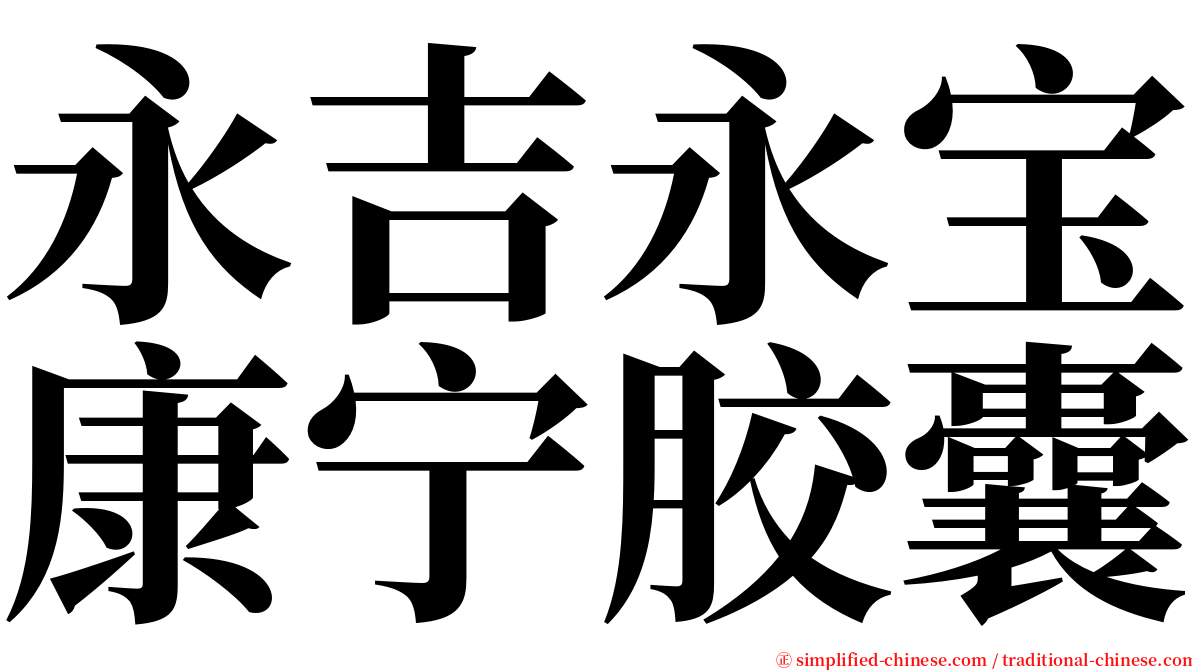 永吉永宝康宁胶囊 serif font