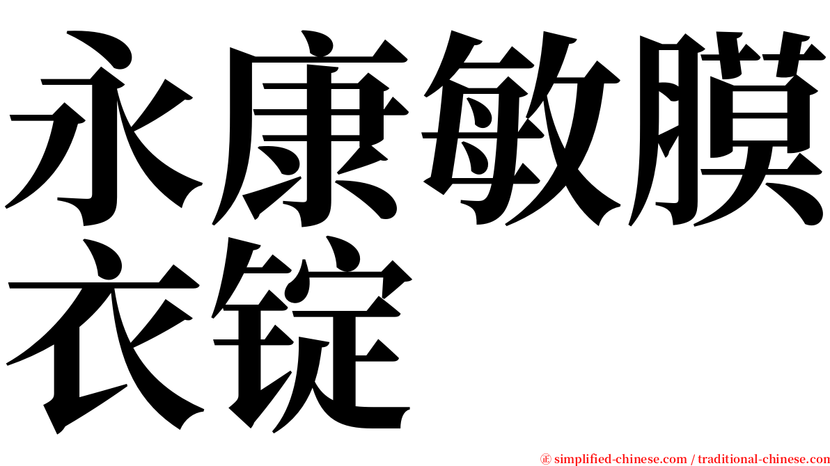 永康敏膜衣锭 serif font