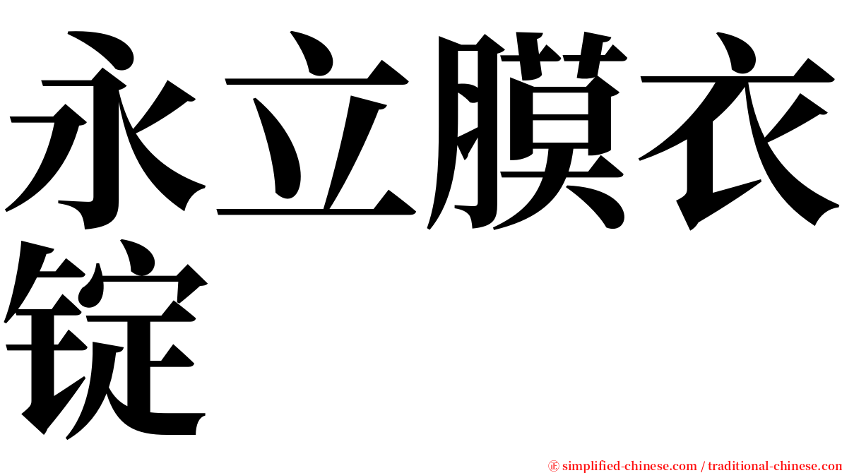 永立膜衣锭 serif font