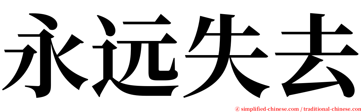 永远失去 serif font