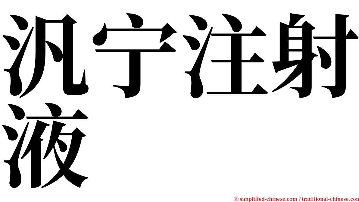 汎宁注射液 serif font