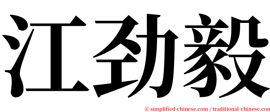 江劲毅 serif font