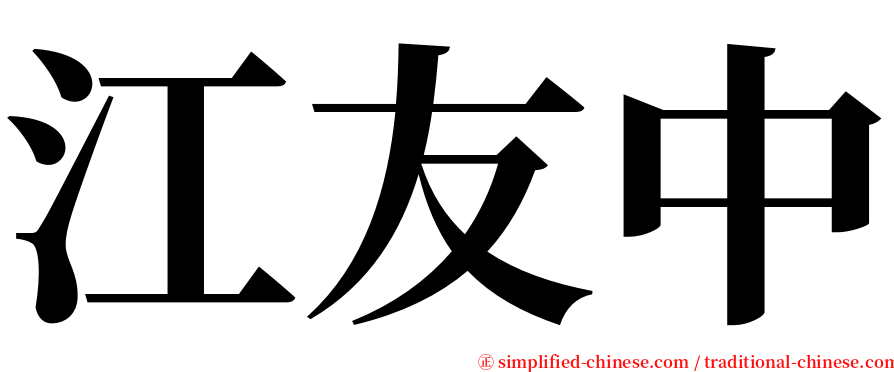 江友中 serif font