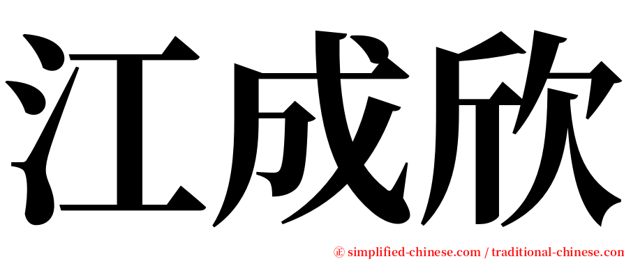 江成欣 serif font