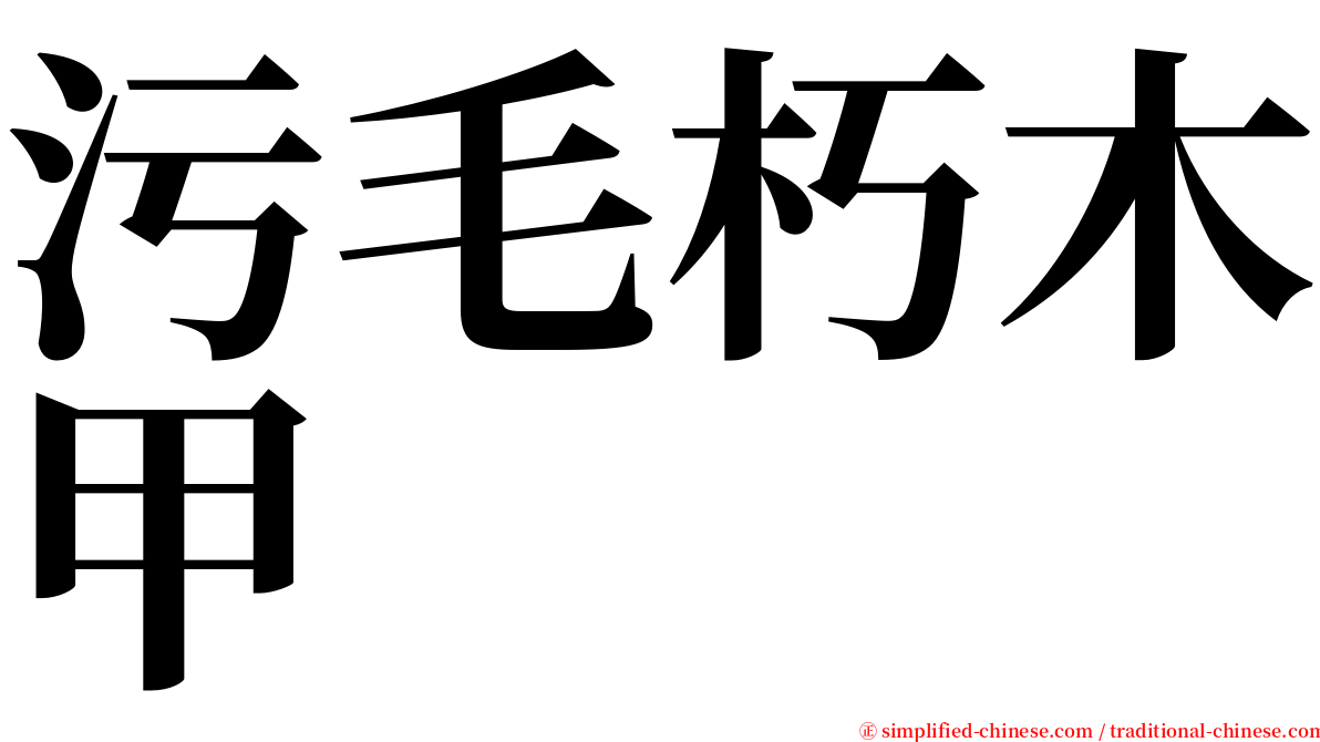 污毛朽木甲 serif font