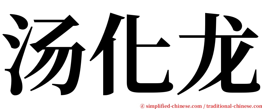 汤化龙 serif font