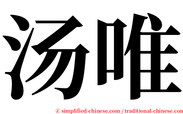 汤唯 serif font