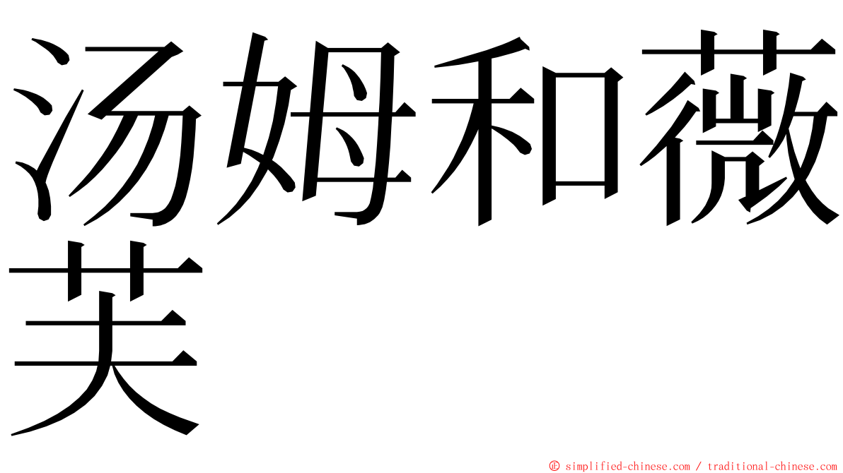 汤姆和薇芙 ming font