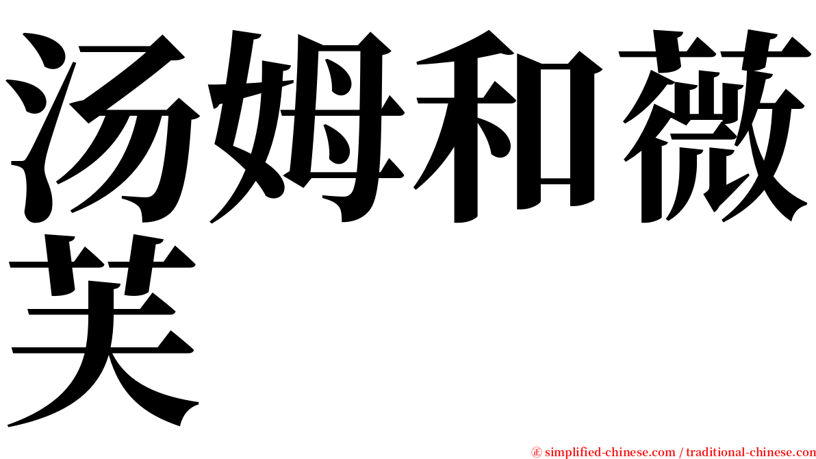 汤姆和薇芙 serif font