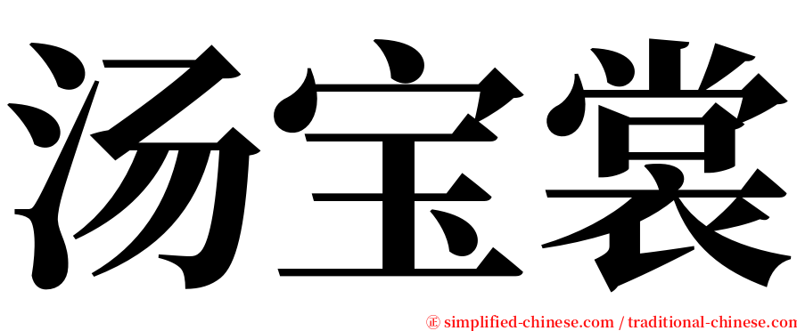 汤宝裳 serif font