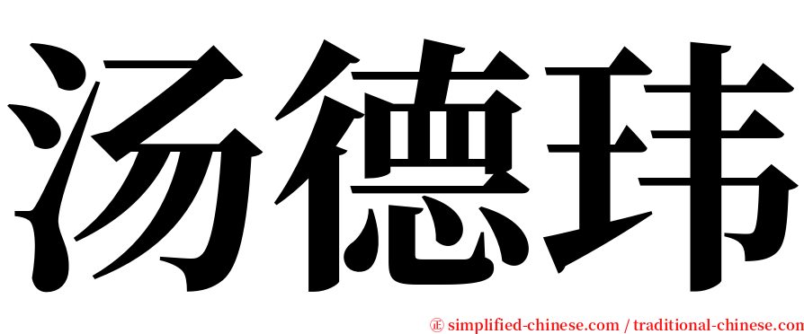 汤德玮 serif font