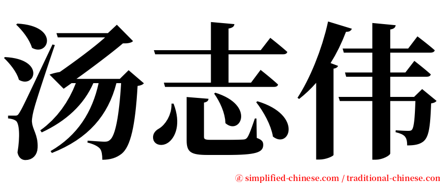 汤志伟 serif font