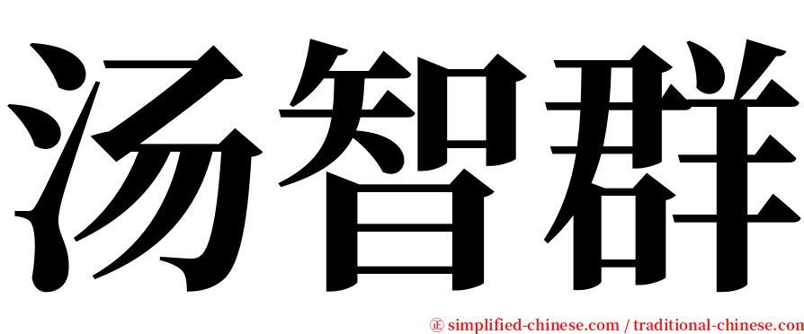 汤智群 serif font