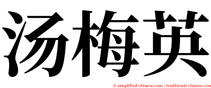 汤梅英 serif font