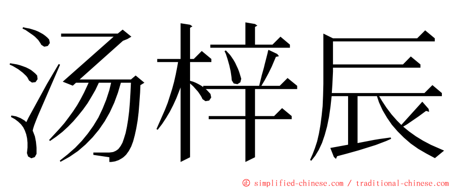 汤梓辰 ming font