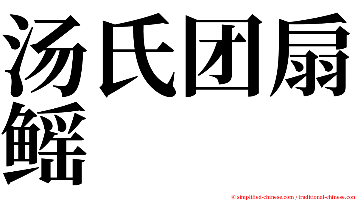 汤氏团扇鳐 serif font