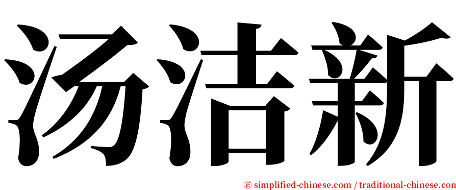 汤洁新 serif font