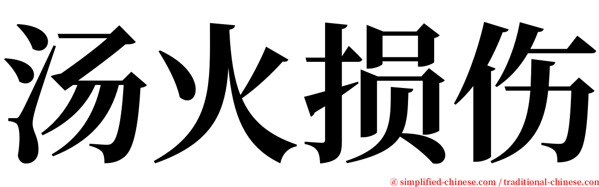 汤火损伤 serif font