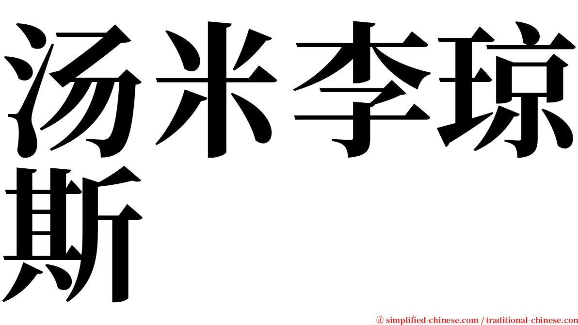 汤米李琼斯 serif font