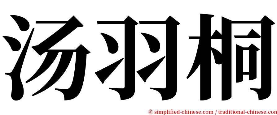 汤羽桐 serif font