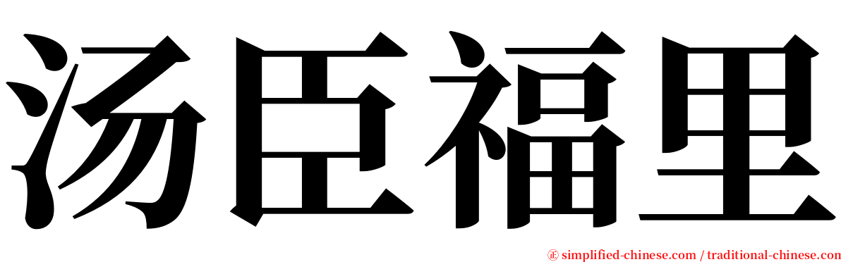 汤臣福里 serif font