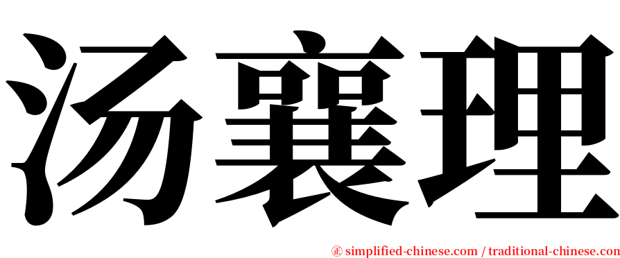 汤襄理 serif font