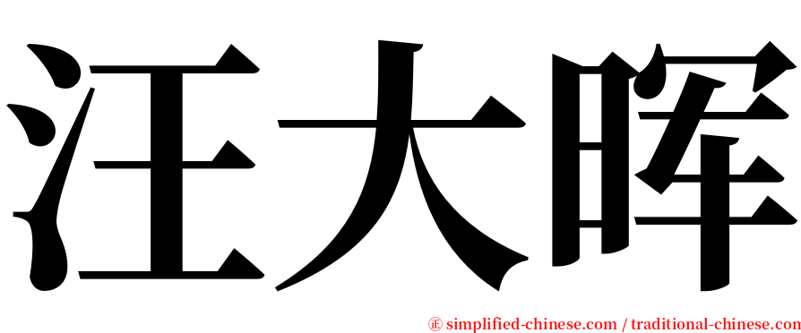 汪大晖 serif font