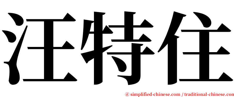 汪特住 serif font