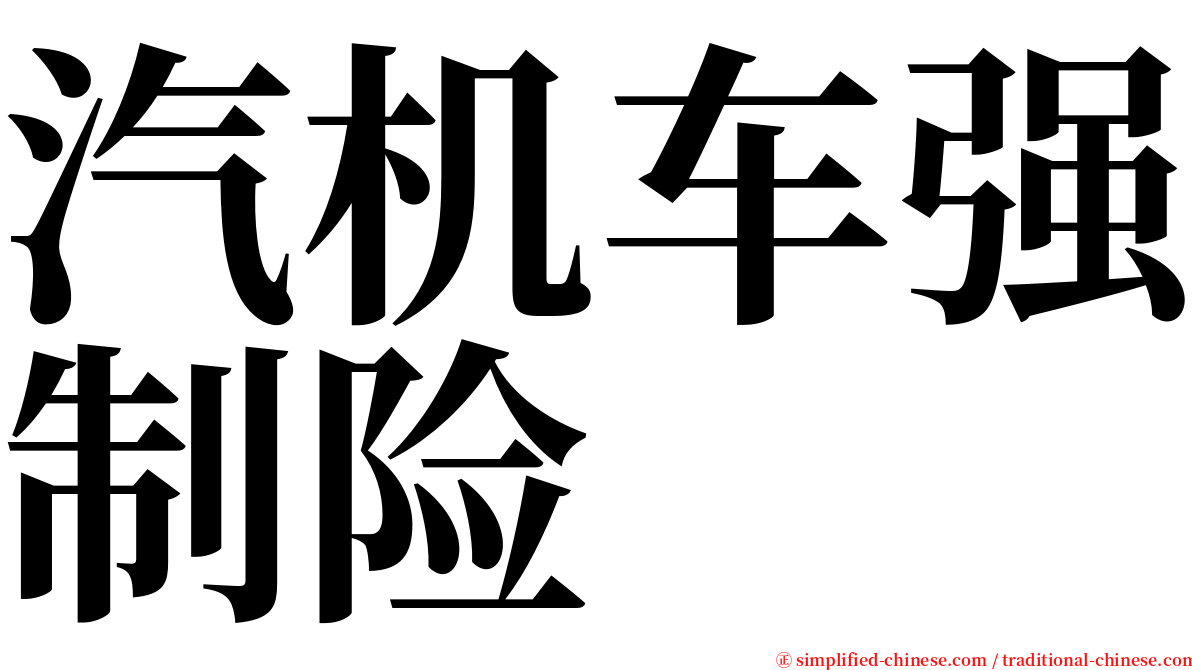 汽机车强制险 serif font