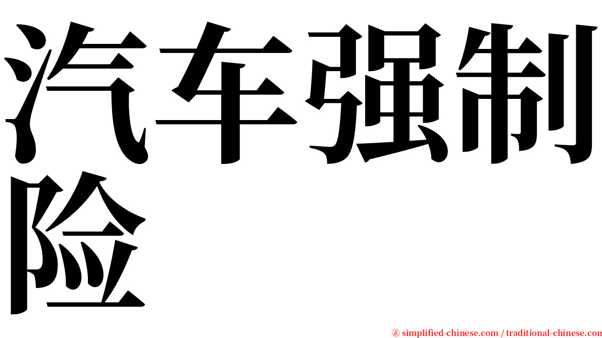 汽车强制险 serif font