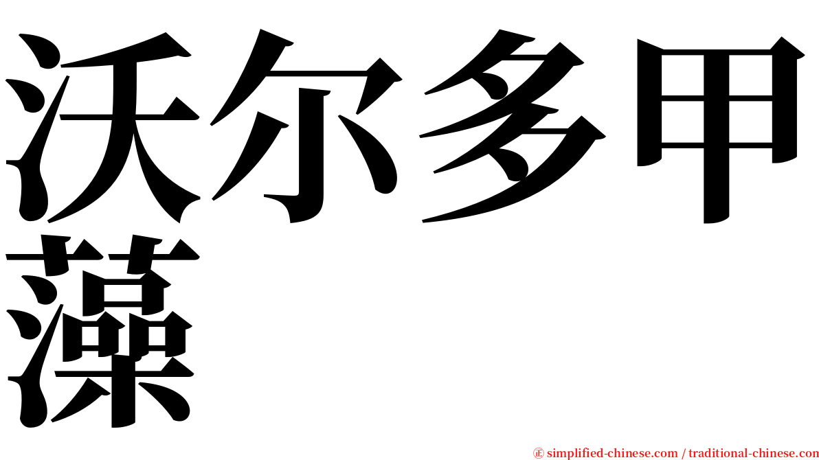 沃尔多甲藻 serif font