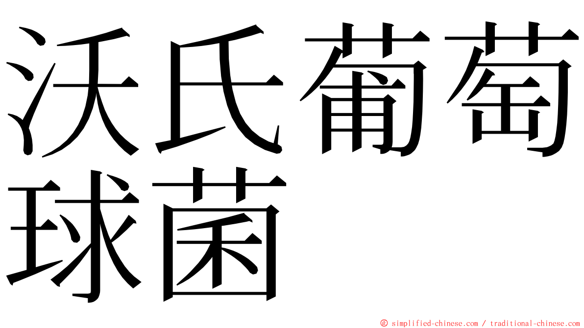 沃氏葡萄球菌 ming font