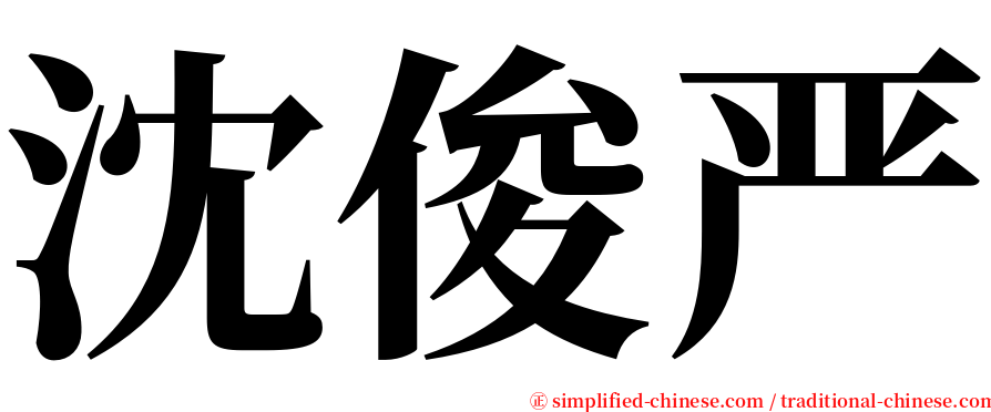 沈俊严 serif font