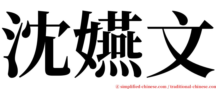 沈嬿文 serif font