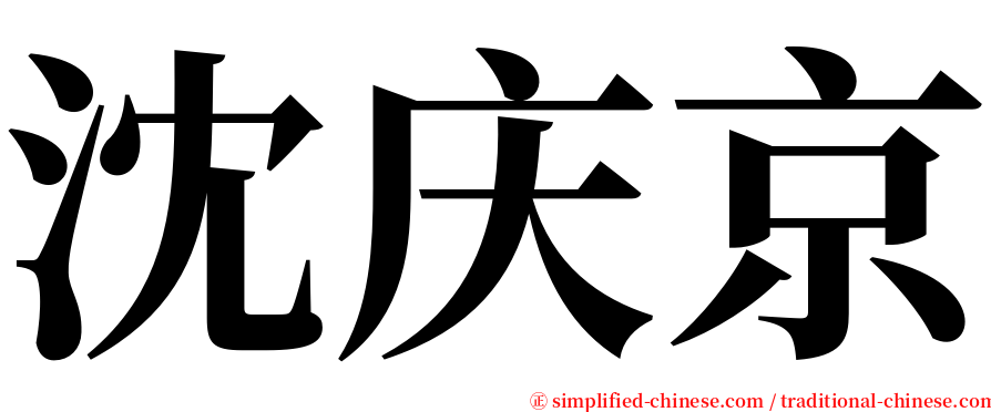 沈庆京 serif font