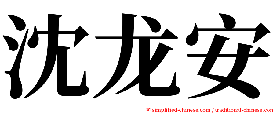 沈龙安 serif font