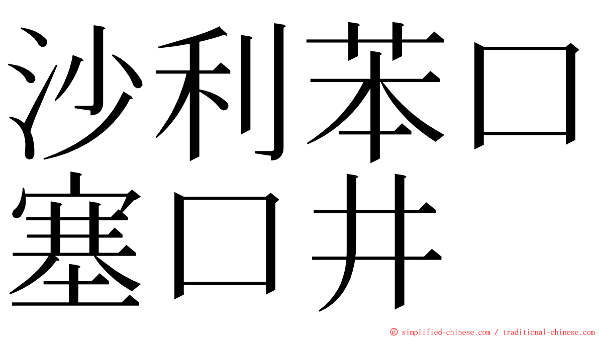 沙利苯口塞口井 ming font