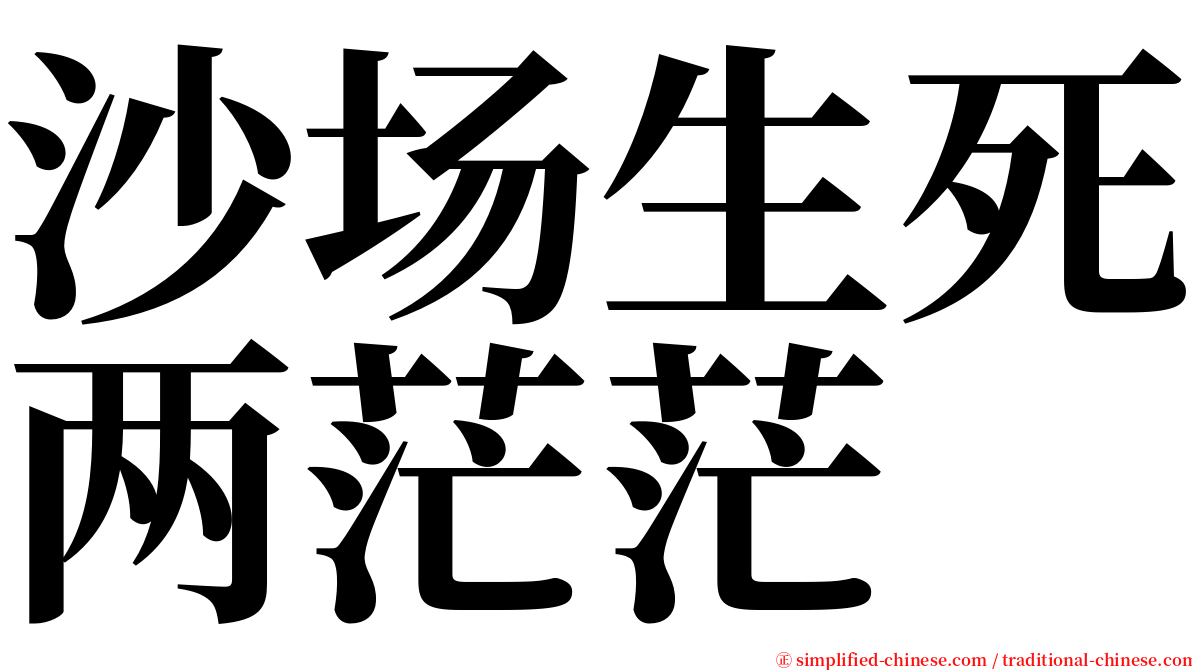 沙场生死两茫茫 serif font