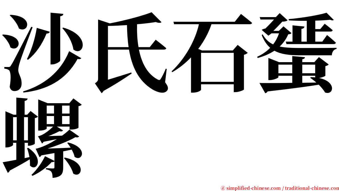 沙氏石蜑螺 serif font