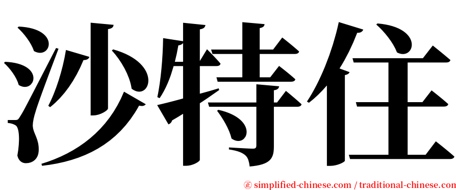 沙特住 serif font