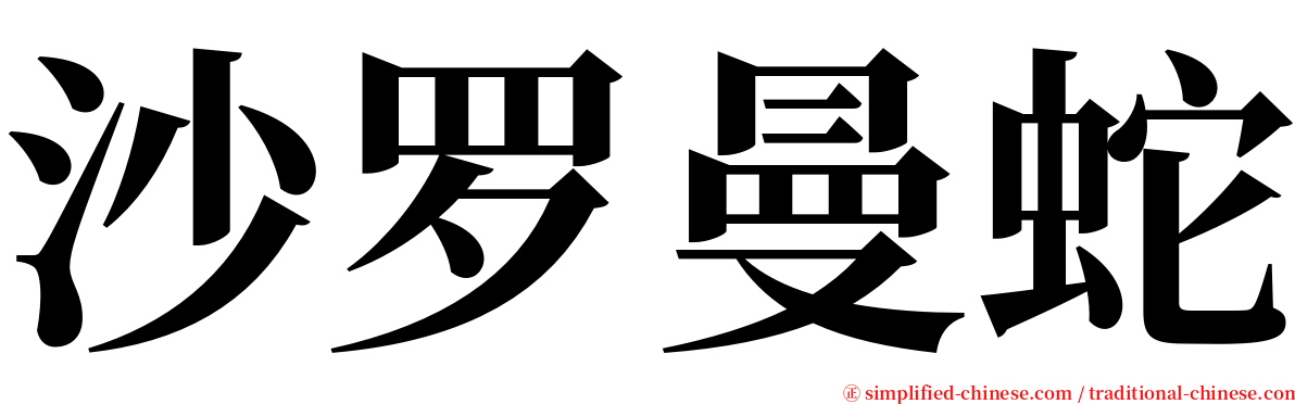 沙罗曼蛇 serif font