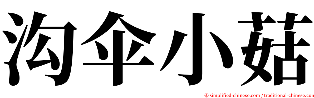 沟伞小菇 serif font