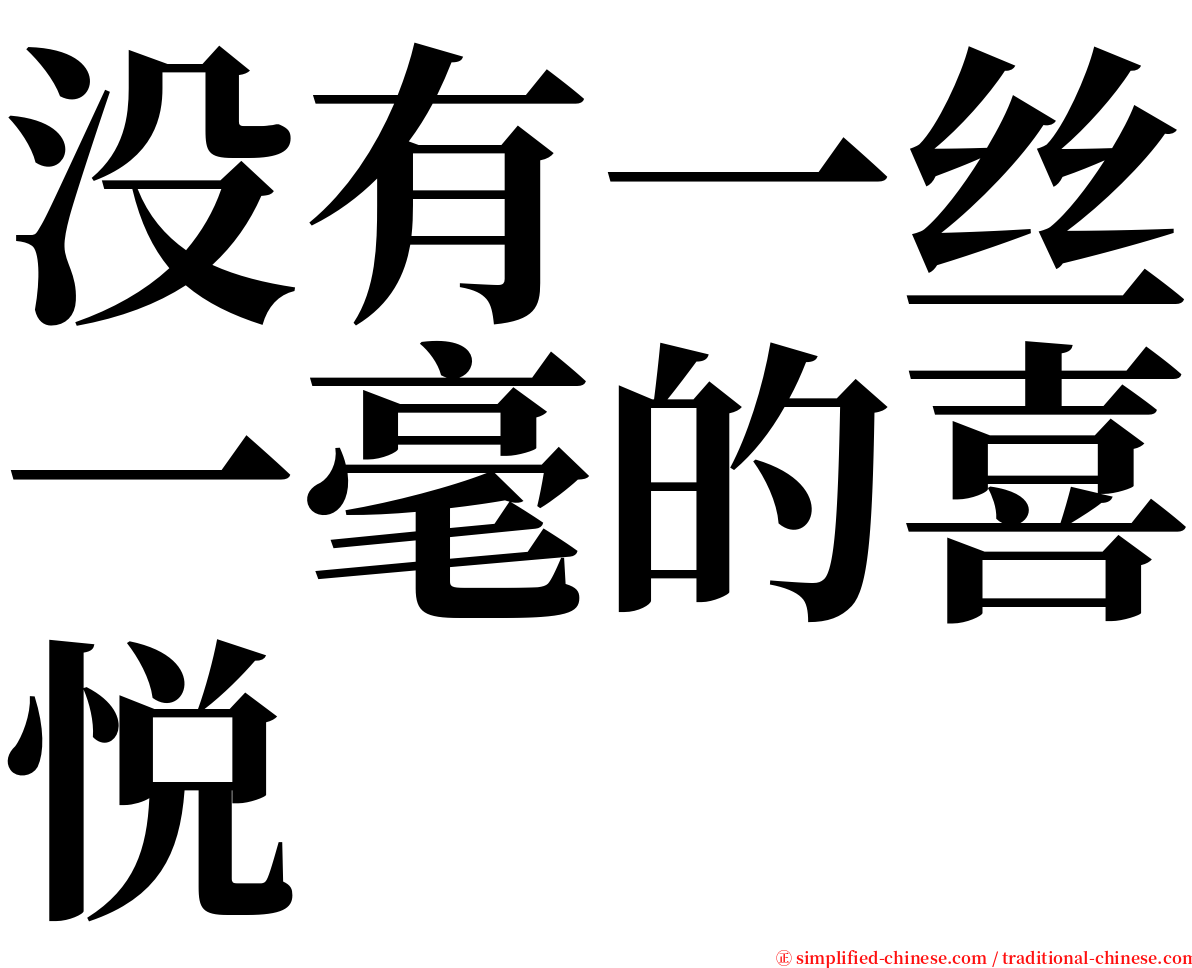 没有一丝一毫的喜悦 serif font