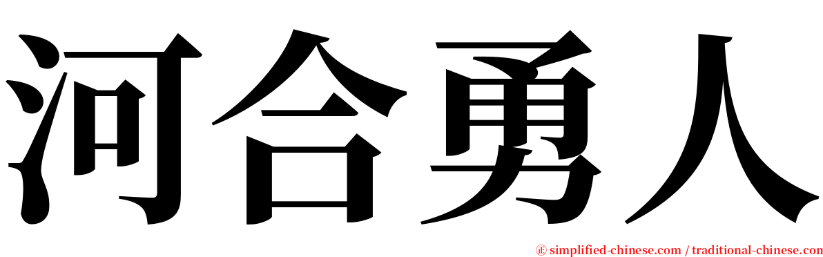 河合勇人 serif font