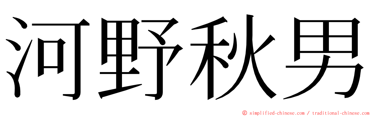 河野秋男 ming font