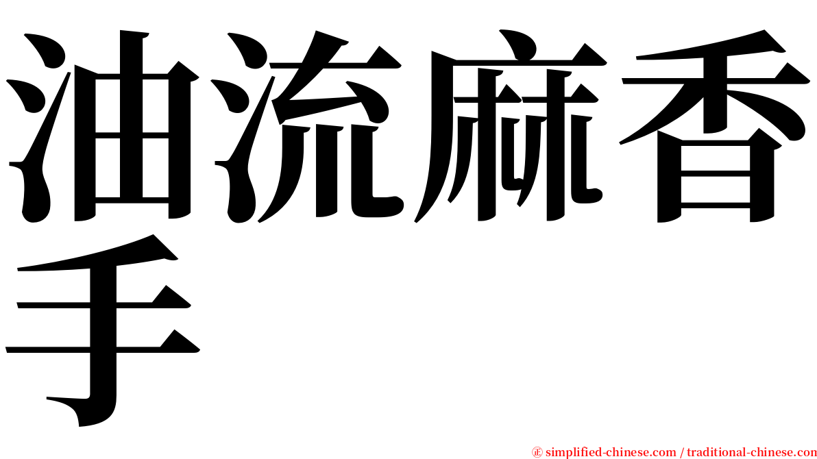 油流麻香手 serif font